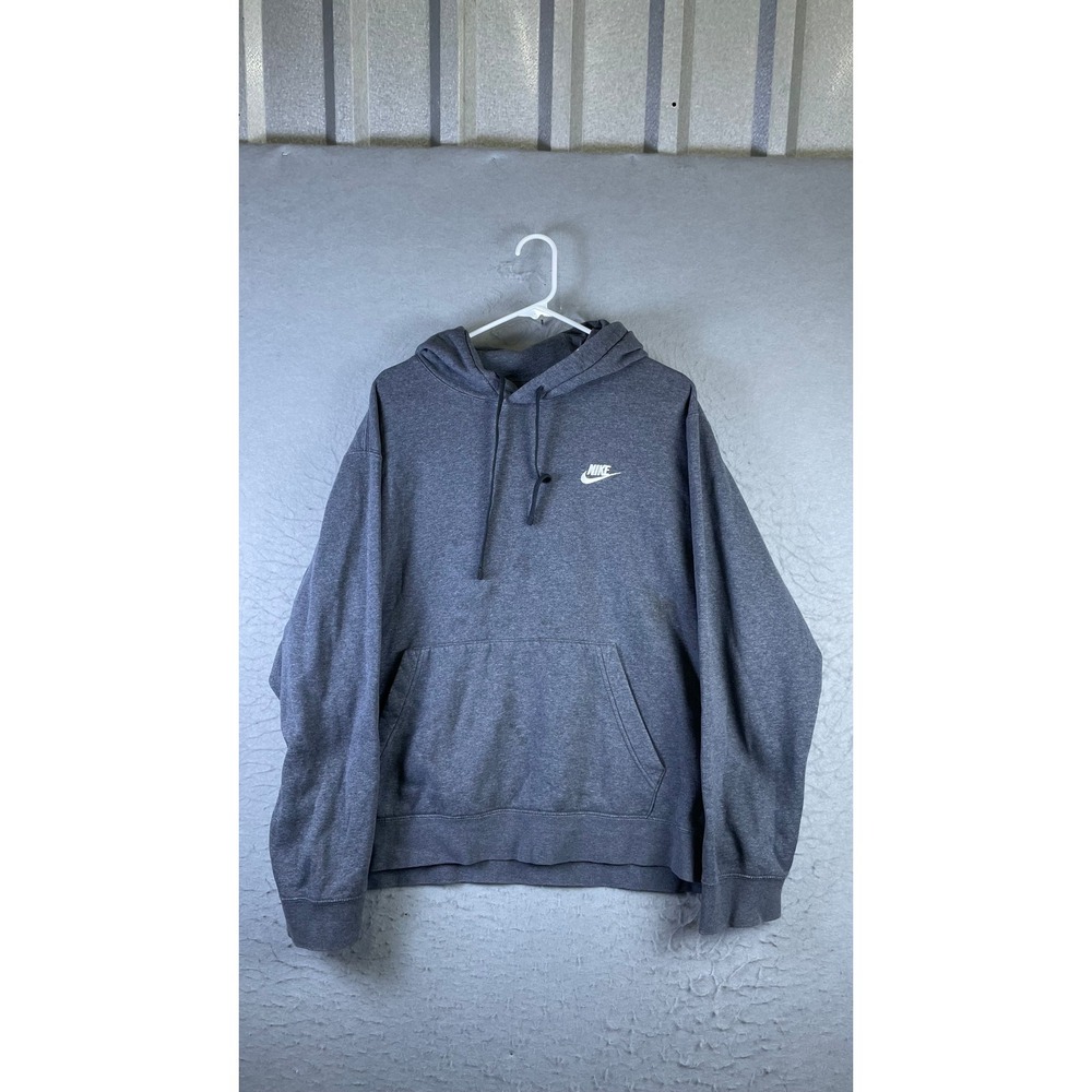 Nike Hoodie Mens XL Grey Good Pullover Fleece Futura Logo Pocket Sportswear